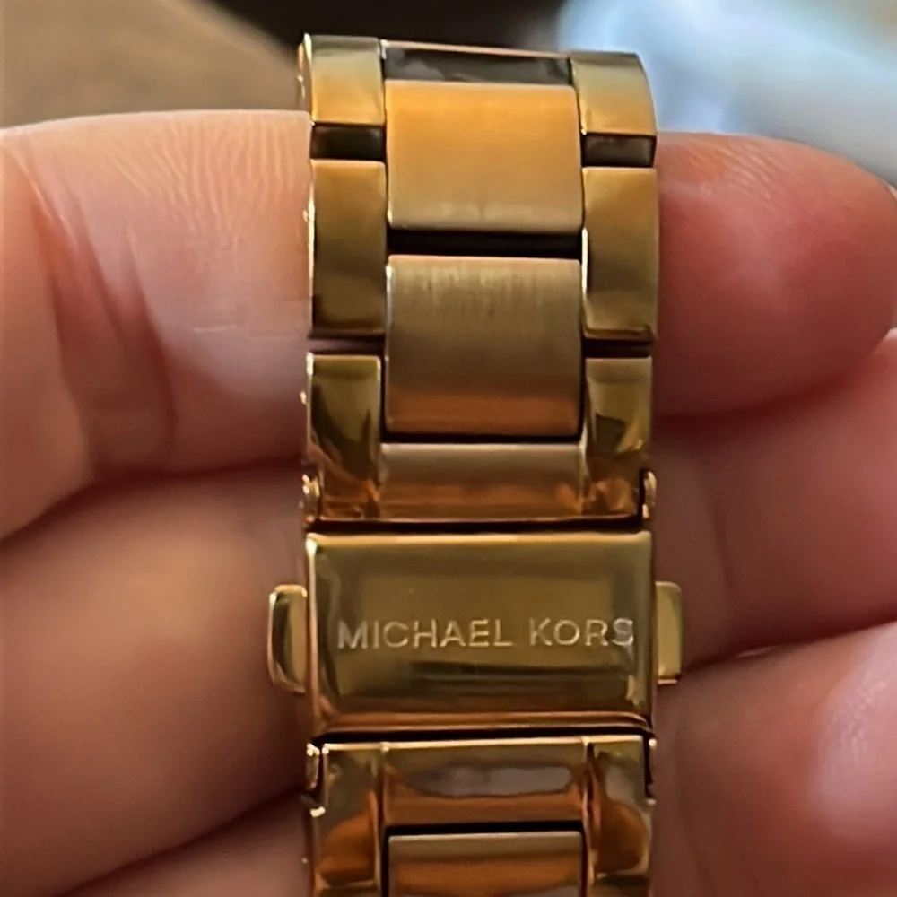 Michael Kors MK-6453 Wren crystal pave dial chronograph watch gold